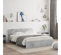 IBUQDDV Letto a Piattaforma Telai per letti Bed Struttura letto Giroletto con Testiera Grigio Cemento 150x200 cm per Camera da Letto