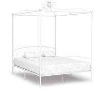 IBUQDDV Letto a Piattaforma Telai per letti Bed Struttura letto Letto a Baldacchino Bianco in Metallo 180x200 cm