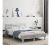 IBUQDDV Letto a Piattaforma Telai per letti Struttura letto Bed Giroletto con Testiera e LED Grigio Cemento 135x190 cm per Camera da Letto