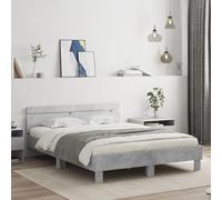 IBUQDDV Letto a Piattaforma Telai per letti Struttura letto Bed Giroletto Testiera Grigio Cemento 140x200 cm Legno Multistrato per camere da letto e hotel