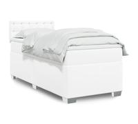 IBUQDDV Letto a Piattaforma Telai per letti Struttura letto Giroletto a Molle con Materasso Bianco 80x200 cm in Similpelle per camere da letto e hotel