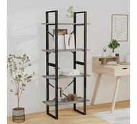 IBUQDDV Libreria a 4 scomparti grigio Sonoma 60 x 30 x 140 cm, materiale in legno con 4 ripiani per ulteriore spazio in casa o in ufficio, materiale premium con resistenza