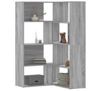 IBUQDDV Libreria angolare Sonoma a 4 ripiani, 85 x 85 x 140 cm, in legno - Elegante scaffale angolare con 4 ripiani per libri e decorazioni, design salvaspazio con supporto a parete,