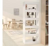 IBUQDDV Libreria bianca divisoria 60 x 30 x 166 cm in legno - Robusto scaffale dal design elegante per libri, riviste, DVD e dispositivi multimediali - Versatile