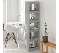 IBUQDDV Libreria divisoria grigio cemento, 40 x 30 x 166 cm, spazio per mobili, scaffali, accessori per la casa