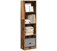 IBUQDDV Libreria effetto legno anticato, 40 x 24 x 143 cm, materiale in legno con scomparti aperti per ulteriore spazio in casa o in ufficio, materiale durevole con superficie liscia,