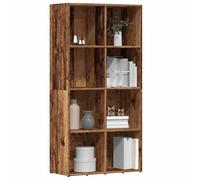 IBUQDDV Libreria effetto legno antico, 66 x 30 x 130 cm, in legno con 8 ampi scomparti per riviste, libri, DVD, dispositivi elettronici, articoli decorativi, divisori
