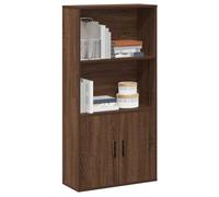 IBUQDDV Libreria marrone effetto rovere, 60 x 24 x 120 cm, materiale in legno con due ripiani e due scomparti con ante per organizzare e riporre oggetti
