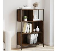 IBUQDDV Libreria marrone effetto rovere, 72 x 28 x 109 cm, materiale in legno, struttura stabile, versatile, utilizzabile per soggiorno, ufficio, camera da letto, cantina, decorazione
