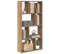 IBUQDDV Libreria moderna in rovere Artisan, 60 x 20 x 120 cm, in legno con design geometrico per una elegante organizzazione dello spazio, robusto spazio con scomparti flessibili