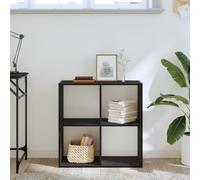 IBUQDDV Libreria nera rovere 68,5 x 32 x 68,5 cm, materiale in legno con tre ripiani, design elegante e molto spazio per libri e decorazioni in soggiorno, ufficio o biblioteca