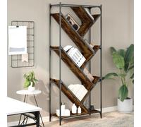 IBUQDDV Libreria per affumicatura, 79 x 30 x 180 cm, in legno e metallo, design ad albero, per mobili, stabilità e supporto da parete