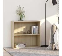 IBUQDDV Libreria Sonoma Rovere 80 x 30 x 76,5 cm Materiale Legno Libreria a 2 piani con ripiani multipli per libri, foto e piante in vaso - Soluzione stabile