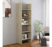 IBUQDDV Librerie Scaffale Salvaspazio Mensole Cameretta Mobiletti Bagno Salvaspazio Libreria Rovere Sonoma 60x35x180 cm in Legno Multistrato per Ufficio Soggiorno Sala Studio Camera Da Letto