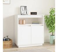 IBUQDDV Madia da Salotto Credenza soggiorno Armadietti Mobile da Cucina Credenza Bianca 70x34x80 cm in Legno Massello di Pino per Soggiorno