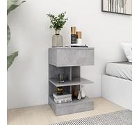 IBUQDDV Madia Soggiorno Moderna Tavolino Da Salotto Comodini Camera Da Letto Moderni Comodino Piccolo Comodino Grigio Cemento 40x35x65 cm in Truciolato per Ufficio Camere Da Letto Cucina Dormitorio