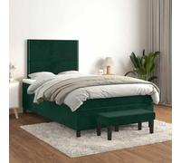 IBUQDDV Mobile per camera da letto, telaio per letto senza tempo, letto boxspring con materasso, verde scuro, 120 x 200 cm, velluto per una stabilità durevole e semplice