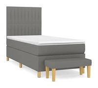 IBUQDDV Mobile per camera da letto, telaio senza tempo, letto a molle con materasso, grigio scuro, 100 x 200 cm, tessuto per una stabilità durevole e semplice