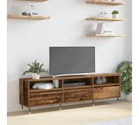 IBUQDDV Mobile per TV in legno antico, 150 x 30 x 44,5 cm, in legno con tre ripiani e sei scomparti per TV, tecnologia multimediale, libri, decorazione rustica, superficie stagionata
