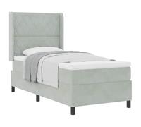 IBUQDDV Mobile senza tempo per camera da letto, letto a molle, con materasso, grigio chiaro, 100 x 200 cm, in velluto, per un design elegante della camera da letto