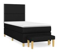 IBUQDDV Mobile senza tempo per camera da letto, letto a molle, con materasso, nero, 100 x 200 cm, tessuto per un design elegante della camera da letto