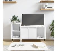 IBUQDDV Mobile TV bianco, 100 x 35 x 55 cm, in legno con 5 scomparti, spazio per riviste e DVD, piastra superiore robusta e porte pratiche, armadietto multimediale con supporto a parete,