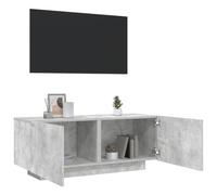 IBUQDDV Mobile TV grigio cemento, 100 x 35 x 40 cm, materiale in legno con due armadi, scomparti dietro le porte, design elegante per la casa, qualità robusta, resistente all'umidità,