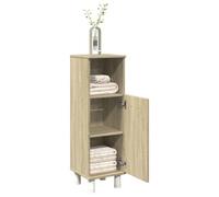 IBUQDDV Mobiletto Bagno con Anta Rovere Sonoma 3 Scomparti Truciolato Multistrato Resistente all'Umidità 30,5x30x95 cm per Sapone Shampoo Dentifricio Articoli Toeletta Facile Pulizia