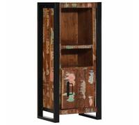 IBUQDDV Mobiletto Bagno in Legno Massello Riciclato con Anta, Struttura Ferro Industriale 40x30x90cm per Saponi Shampoo Articoli Igiene Personale, Facile Pulizia, Design Unico