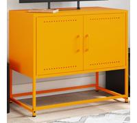 IBUQDDV Mobiletto Multiuso Consolle Ingresso Moderno Mobiletto Cucina Mobiletto Salvaspazio Mobile TV Giallo Senape 68,5x39x60,5 cm in Acciaio per Ufficio Soggiorno Sala Riunioni Cucina
