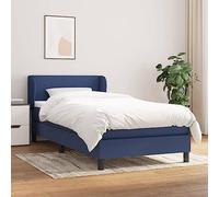IBUQDDV Mobili senza tempo per camera da letto, letto a molle, con materasso, blu, 100 x 200 cm, tessuto per un design elegante della camera da letto