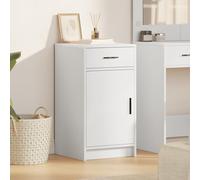 IBUQDDV Moderna credenza bianca a buffet 40 x 41 x 75 cm, in legno MDF con vano cassetti e porta, per sala da pranzo e utensili, design robusto