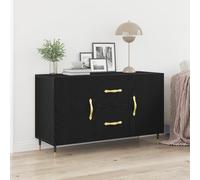 IBUQDDV Moderna credenza nera rovere 100 x 36 x 60 cm, materiale in legno con 4 ripiani e due porte a cerniera per sala da pranzo e soggiorno, soluzione di archiviazione con struttura robusta