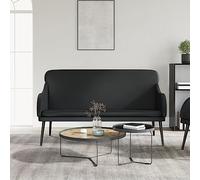 IBUQDDV Panca nera 110 x 76 x 80 cm in ecopelle con schienale imbottito e struttura in metallo per soggiorno e ingresso, in ecopelle resistente, comoda