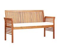 IBUQDDV Panchina da giardino a 3 posti, con cuscino, 150 cm, in legno massello di acacia, impermeabile, per terrazze ed esterni, costruzione durevole e stabile in trattato