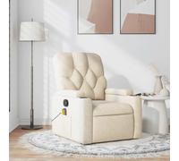 IBUQDDV Poltrone Poltrona Relax Sedia ufficio Sedie da pranzo Poltrona Massaggiante Reclinabile Crema in Tessuto per Sala da Pranzo, Cucina