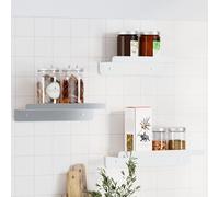 IBUQDDV Ripiano a Parete in Acciaio Inossidabile, Mensola Sospesa Salvaspazio con Bordo Rialzato per Soggiorno, Camera da Letto e Ufficio, Design Multifunzionale, Facile