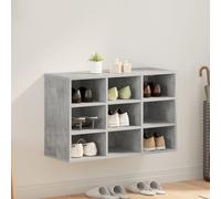 IBUQDDV Scarpiera grigio cemento, 52,5 x 30 x 50 cm, in legno con funzione seduta e ripiani per una pratica organizzazione in corridoio o soggiorno, minimalista