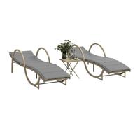 IBUQDDV Sedia da campeggio per esterni, 2 pezzi, con tavolo, beige, in polyrattan, per patio, spiaggia, terrazza, piscina