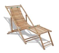 IBUQDDV Sedia da giardino, per esterni, da spiaggia, da campeggio, con poggiapiedi, in bambù, per patio, spiaggia, terrazza, piscina