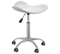 IBUQDDV Sedia da ufficio in ecopelle bianca regolabile in altezza, girevole con 5 ruote per ufficio, ergonomia, comfort, questa elegante sedia da ufficio offre un perfetto equilibrio tra stile