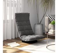 IBUQDDV Sedia girevole da pavimento in velluto grigio scuro regolabile con rotazione a 360 gradi e design pieghevole per meditazione, videogiochi, lavoro portatile