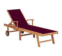 IBUQDDV Sedia per esterni, da spiaggia, da campeggio, con cuscino, in legno massiccio, teak, per patio, spiaggia, terrazza, piscina