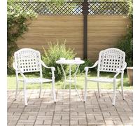 IBUQDDV Sedie da giardino moderne in alluminio bianco, 2 pezzi, per balcone e terrazza, con verniciatura a polvere e struttura robusta, portata fino a 120 kg