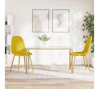 IBUQDDV Sedie da pranzo in velluto giallo senape con gambe dorate cromate per il massimo comfort e design elegante