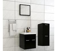 IBUQDDV Set Bagno Moderno con Mobile Lavabo, Armadietto Basso, Lavabo da Incasso e Specchio - Colore Nero e Bianco, Design Elegante e Funzionale per Spazio di Archiviazione
