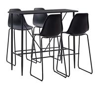 IBUQDDV Set da Bar Moderno con Tavolo e 4 Sedie in Plastica e Metallo Nero per Interni Casa Pub Ristorante Design Contemporaneo Facile da Pulire e Montare Struttura Stabile Robusta