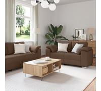 IBUQDDV Set di 2 divani con cuscino in tessuto marrone, 3 posti, per interni ed esterni, rivestimento di alta qualità, resistente alle intemperie, comodo, può ospitare fino a cinque persone, moderno