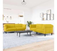 IBUQDDV Set di 2 pezzi per divano giallo velluto morbido tessuto in velluto comodo set di mobili da seduta dal design moderno e confortevole