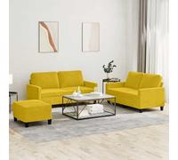 IBUQDDV Set di 3 divani con cuscino in velluto giallo e morbido imbottitura, struttura robusta, comoda esperienza di seduta, versatile, struttura stabile per soggiorno, relax lettura